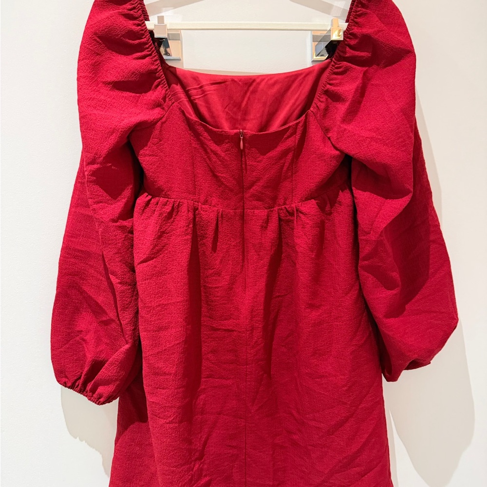 Red Square Neck Dress - image 3